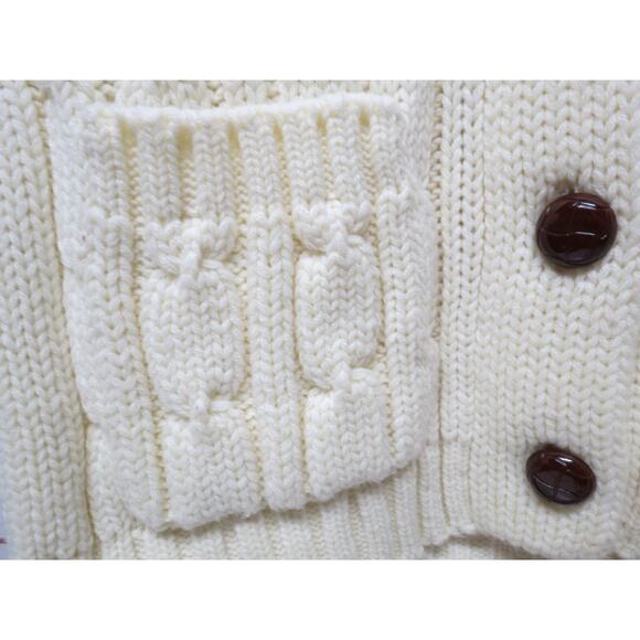 Vintage Sweater Vest Cream Acrylic w/ Buttons Marianne Fashions Medium - Picture 2 of 8